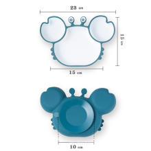 mignon ensemble d&#39;alimentation pour bébé crabe plaque d&#39;aspiration en silicone